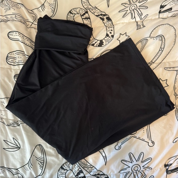Fabletics Pants - Fabletics Fold Over Wide Leg Yoga Pants